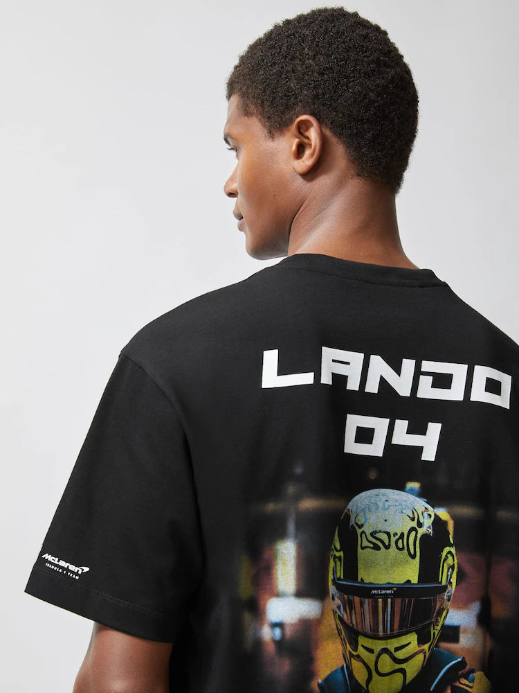 Reiss Black Dna McLaren F1 Team Lando-Print T-Shirt Unisex Fit