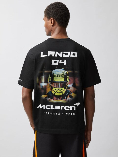 Reiss Black Dna McLaren F1 Team Lando-Print T-Shirt Unisex Fit